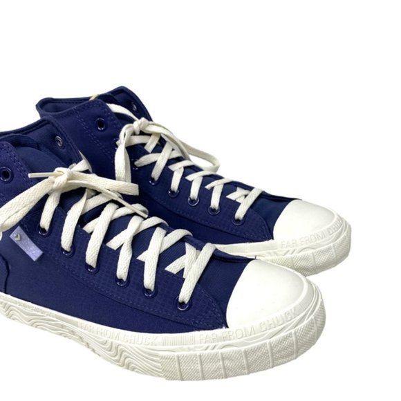 Converse Chuck Taylor High Canvas Navy White Sneakers Skate Men's Custom A04529C - Picture 4 of 9